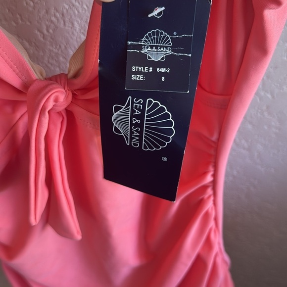 Nicole Miller Womens Small Black Tankini Top & NWT Coral 1 PC Swimsuit Bundle - Picture 3 of 7